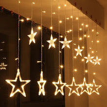 Load image into Gallery viewer, 220v /110v star LED Curtain String Lights Fairy Garland decoration
