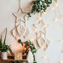 Load image into Gallery viewer, Macrame Star Wall Hanging Woven for Room Cotton Handmade Wall Star Bohemian Chic Tassel
