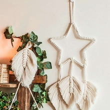 Load image into Gallery viewer, Macrame Star Wall Hanging Woven for Room Cotton Handmade Wall Star Bohemian Chic Tassel
