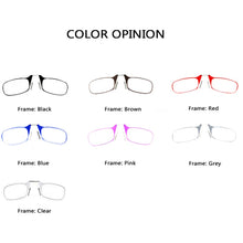 Load image into Gallery viewer, Clip Nose Reading Glasses Mini Folding Reading Glasses Men and Women With Key chain
