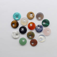 Cargar imagen en el visor de la galería, natural stone pendants donuts, 12/batch free, 18mm beads for jewelry making
