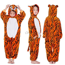 Load image into Gallery viewer, Kids hooded Pajamas Sleepwear  Animals Rainbow Unicorn
