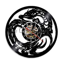 Cargar imagen en el visor de la galería, Dragon LED Lighting Wall Art Martial Art Dragon Wall Light with Clock Vinyl Light
