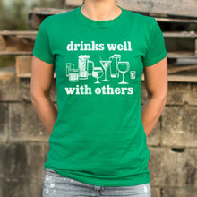 Load image into Gallery viewer, Drinks Well With Others T-Shirt (Ladies)
