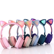 Cargar imagen en el visor de la galería, Bluetooth 5.0 Headset Cat Ear Wireless LED Light Mobile Phone Stereo Headset for PC
