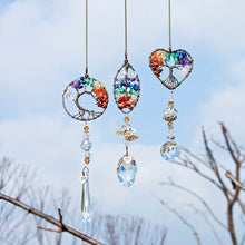 Cargar imagen en el visor de la galería, H&amp;D Natural Stones Tree of Life Sun Catcher Healing Crystals Drop Pendant Rainbow Maker Collection Decor for Home
