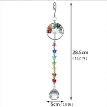 Load image into Gallery viewer, H&amp;D The Tree of Life Crystal Prism Ball Suncatcher Rainbow Maker Decor Chakra Window Garden Hanging Pendant Ornament
