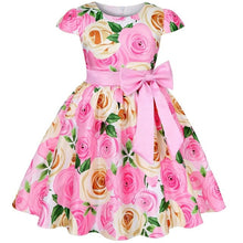 Cargar imagen en el visor de la galería, Baby Girls Dress Elegant Blooming Rose Flower Garden Cotton Christmas Princess Wedding Party Kids Dresses
