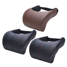 Cargar imagen en el visor de la galería, PU Leather Auto Car Neck Pillow Memory Foam Filling Neck Rest Seat Headrest Pillow For Car Gadget Auto Accessories
