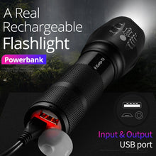 Cargar imagen en el visor de la galería, SHENYU Powerful Rechargeable Mini LED Flashlight USB Direct Charge Powerbank Cree T6 Torch Tactical 18650 Lantern Hiking Camping
