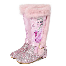 Cargar imagen en el visor de la galería, Frozen Princess Boots New Winter Girls Boots Children&#39;s Knee Boots Girls Pink Blue
