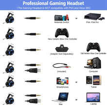 Load image into Gallery viewer, ALWUP A6 Gaming Headphones Wired led HD Bass for Computer PC Games with Splitter Gaming Headset for ps4 xbox one with Microphone
