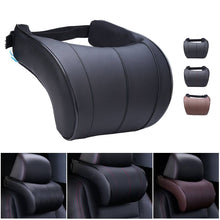 Cargar imagen en el visor de la galería, PU Leather Auto Car Neck Pillow Memory Foam Filling Neck Rest Seat Headrest Pillow For Car Gadget Auto Accessories
