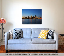 Load image into Gallery viewer, Metal Panel Print, Detroit City Skyline At Night
