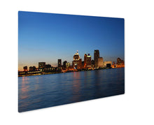 Load image into Gallery viewer, Metal Panel Print, Detroit City Skyline At Night
