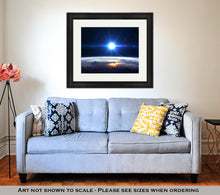 Load image into Gallery viewer, Framed Print, High Resolution Planet Earth View The World Globe From Space In A Star Field
