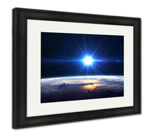 Load image into Gallery viewer, Framed Print, High Resolution Planet Earth View The World Globe From Space In A Star Field
