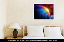 Cargar imagen en el visor de la galería, Metal Panel Print, Planet Earth With Sunrise In Space
