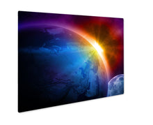 Cargar imagen en el visor de la galería, Metal Panel Print, Planet Earth With Sunrise In Space
