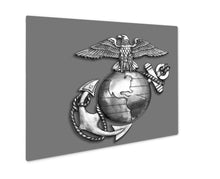 Load image into Gallery viewer, Metal Panel Print, Marine Eagleglobe And Anchor Brass Emblem In Black And White
