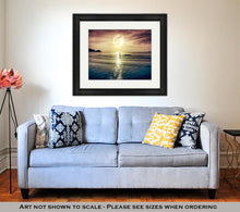 Cargar imagen en el visor de la galería, Framed Print, Super Moon Colorful Sky With Cloud And Bright Full Moon Over Sea
