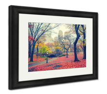 Cargar imagen en el visor de la galería, Framed Print, Central Park At Rainy Morning New York City USA
